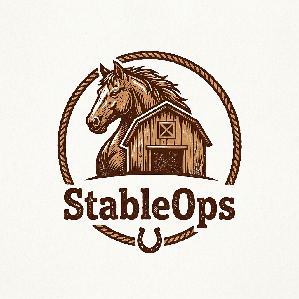 StableOps horse and barn logo